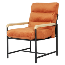 Load image into Gallery viewer, Levede Metal Framed Lounge Chair Velvet in Orange-1975420342130315272