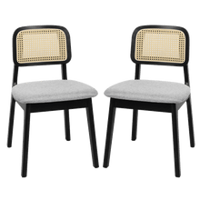 Load image into Gallery viewer, Levede Dining Chair Wood Rattan Armless Black x6-1975420365899436040