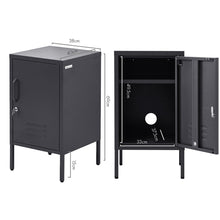 Load image into Gallery viewer, Artiss Bedside Table Metal Cabinet - Black
