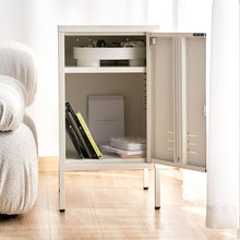 Load image into Gallery viewer, Artiss Bedside Table Metal Cabinet - White
