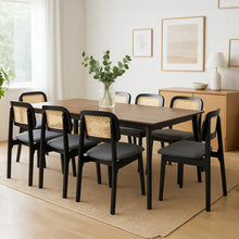 Load image into Gallery viewer, Levede Dining Chair Wood Rattan Armless Black x8-1975420366075596807