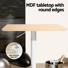 Load image into Gallery viewer, Artiss Bar Table Swivel Base Gas Lift Counter Dining Table 60CM Square Pine