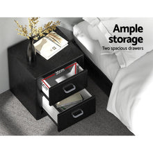 Load image into Gallery viewer, Artiss 2X Bedside Table 2 Drawers Side Table Leather - CADEN Black - The White Mall