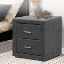 Load image into Gallery viewer, Artiss Bedside Table 2 Drawers Fabric - CADEN Grey