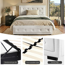 Load image into Gallery viewer, Artiss King Single Bed Frame Storage White Leather Gas Lift Bed Black Bedside Table Set