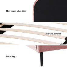 Load image into Gallery viewer, Artiss King Single Storage Bed Frame Velvet with Bedside Table Pink