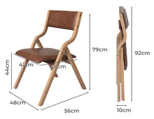 Load image into Gallery viewer, Levede 2x Dining Chairs Foldable PU Brown-1975420497265037314
