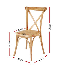 Load image into Gallery viewer, Artiss 2x Dining Chairs Rattan Wooden Kitchen Accent Chair Cafe Lounge Rubber Wood