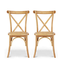 Load image into Gallery viewer, Artiss 2x Dining Chairs Rattan Wooden Kitchen Accent Chair Cafe Lounge Rubber Wood