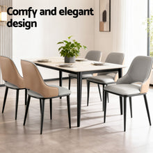 Load image into Gallery viewer, Artiss 2x Dining Chairs Hollow PU Leather Kitchen Lounge Cafe Accent Chair Grey