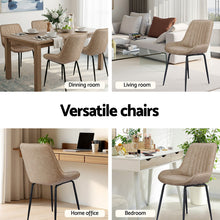 Load image into Gallery viewer, Artiss 2x Dining Chairs Retro PU Leather Kitchen Lounge Cafe Accent Chair Khaki