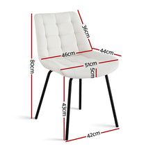 Load image into Gallery viewer, Artiss 2x Dining Chairs Velvet Tufted Kitchen Lounge Cafe Accent Chair Beige