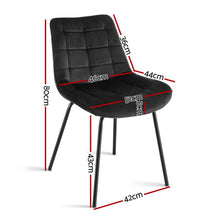 Load image into Gallery viewer, Artiss 4x Dining Chairs Velvet Tufted Kitchen Lounge Cafe Accent Chair Black