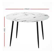 Load image into Gallery viewer, Artiss Dining Table Round Marble Effect 110CM