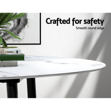 Load image into Gallery viewer, Artiss Dining Table Round Marble Effect 110CM