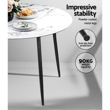 Load image into Gallery viewer, Artiss Dining Table Round Marble Effect 110CM