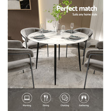 Load image into Gallery viewer, Artiss Dining Table Round Marble Effect 110CM