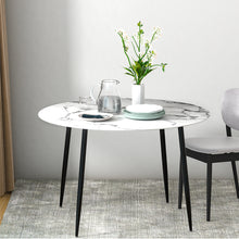 Load image into Gallery viewer, Artiss Dining Table Round Marble Effect 110CM