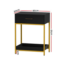 Load image into Gallery viewer, Artiss Bedside Table Drawers Side Table Shelf Storage Nightstand Black MASON