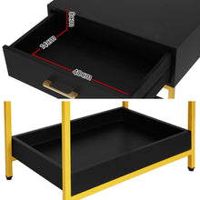 Load image into Gallery viewer, Artiss Bedside Table Drawers Side Table Shelf Storage Nightstand Black MASON