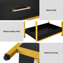 Load image into Gallery viewer, Artiss Bedside Table Drawers Side Table Shelf Storage Nightstand Black MASON