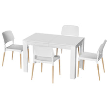 Load image into Gallery viewer, 1 Artiss Dining Table and 4 Chairs Set White Wood