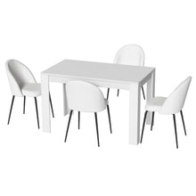 Load image into Gallery viewer, 1 Artiss Dining Table and 4 Chairs Set White Sherpa