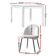 Load image into Gallery viewer, 1 Artiss Dining Table and 4 Chairs Set White Sherpa
