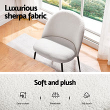 Load image into Gallery viewer, 1 Artiss Dining Table and 4 Chairs Set White Sherpa