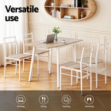 Load image into Gallery viewer, Artiss Dining Table and Chairs Set 5pcs Foldable Kitchen Furniture Natural White