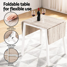 Load image into Gallery viewer, Artiss Dining Table and Chairs Set 5pcs Foldable Kitchen Furniture Natural White