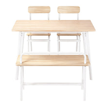 Load image into Gallery viewer, Artiss Dining Table and Chairs Set of 4 Bench Kitchen Furniture Natural and White