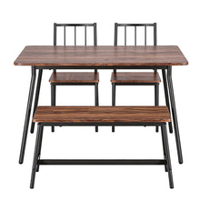 Load image into Gallery viewer, Artiss Dining Table and Chairs Set of 4 Bench Kitchen Furniture Rustic Brown