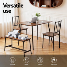 Load image into Gallery viewer, Artiss Dining Table and Chairs Set of 4 Bench Kitchen Furniture Rustic Brown