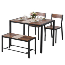 Load image into Gallery viewer, Artiss Dining Table and Chairs Set of 4 Bench Kitchen Furniture Rustic Brown