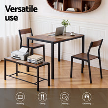 Load image into Gallery viewer, Artiss Dining Table and Chairs Set of 4 Bench Kitchen Furniture Rustic Brown