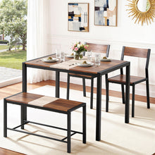 Load image into Gallery viewer, Artiss Dining Table and Chairs Set of 4 Bench Kitchen Furniture Rustic Brown