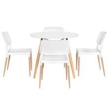 Load image into Gallery viewer, 1 Artiss Dining Table and 4 Chairs Set Round White