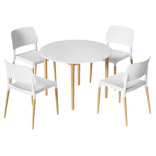 Load image into Gallery viewer, 1 Artiss Dining Table and 4 Chairs Set White Wood