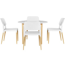 Load image into Gallery viewer, 1 Artiss Dining Table and 4 Chairs Set White Wood