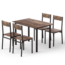 Load image into Gallery viewer, Artiss Dining Table and Chairs Set of 5 Compact Kitchen Furniture Rustic Brown