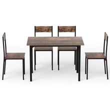 Load image into Gallery viewer, Artiss Dining Table and Chairs Set of 5 Compact Kitchen Furniture Rustic Brown