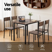 Load image into Gallery viewer, Artiss Dining Table and Chairs Set of 5 Compact Kitchen Furniture Rustic Brown