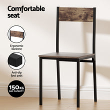 Load image into Gallery viewer, Artiss Dining Table and Chairs Set of 5 Compact Kitchen Furniture Rustic Brown