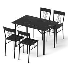 Load image into Gallery viewer, Artiss Dining Table and Chairs Set of 5 Compact Kitchen Furniture Marble Black