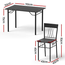 Load image into Gallery viewer, Artiss Dining Table and Chairs Set of 5 Compact Kitchen Furniture Marble Black