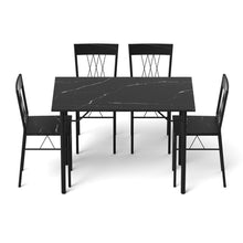 Load image into Gallery viewer, Artiss Dining Table and Chairs Set of 5 Compact Kitchen Furniture Marble Black