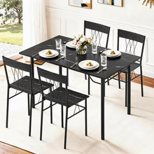 Load image into Gallery viewer, Artiss Dining Table and Chairs Set of 5 Compact Kitchen Furniture Marble Black