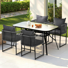 Load image into Gallery viewer, Gardeon 5PC Outdoor Dining Set Table and Chairs Patio Furniture Garden Bistro Set Black