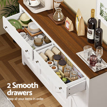 Load image into Gallery viewer, Artiss Buffet Sideboard Storage Cabinet Kitchen Cupboard 2 Drawers 140CM White